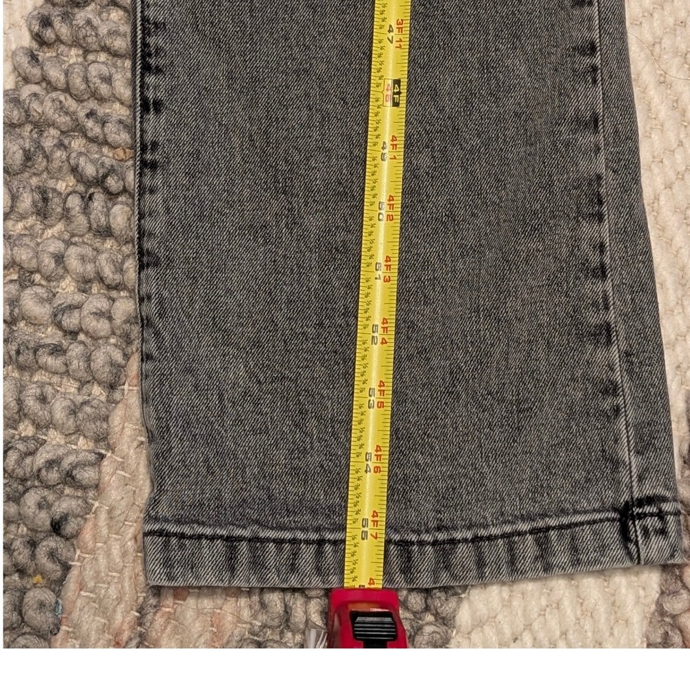 Gap Womens Denim Long Sleeve Tie Waist Jumpsuit Gray Puff Shoulder Size 6 - Picture 10 of 13